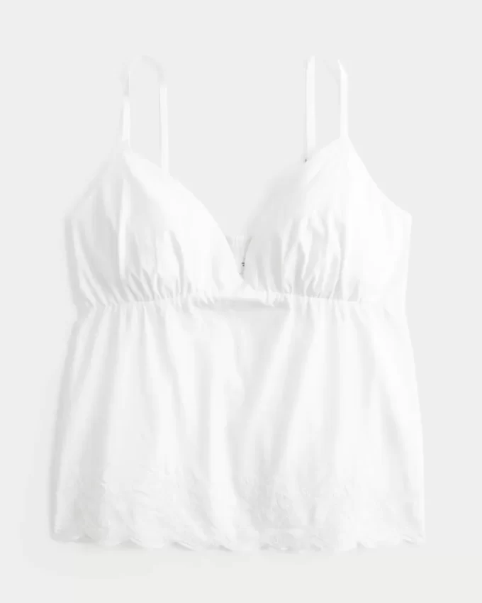 Shimmer Embroidered Babydoll Top