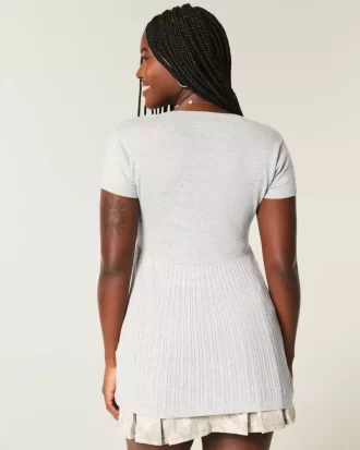 Short-Sleeve Henley Babydoll Top