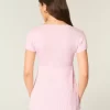 Short-Sleeve Henley Babydoll Top