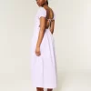 Short-Sleeve Open-Back Maxi Dress