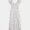 Short-Sleeve Open-Back Maxi Dress