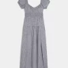 Short-Sleeve Open-Back Maxi Dress