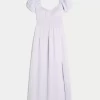 Short-Sleeve Open-Back Maxi Dress
