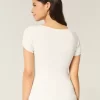 Short-Sleeve Square Neck Sweater