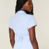 Short-Sleeve Stretch Poplin Button-Through Shirt