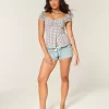 Short-Sleeve Stretch Poplin Top