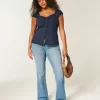 Short-Sleeve Stretch Poplin Top