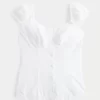 Short-Sleeve Stretch Poplin Top