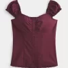 Short-Sleeve Stretch Poplin Top