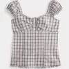 Short-Sleeve Stretch Poplin Top