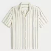 Short-Sleeve Textural Stripe Shirt