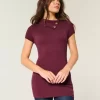 Short-Sleeve Tunic Sweater