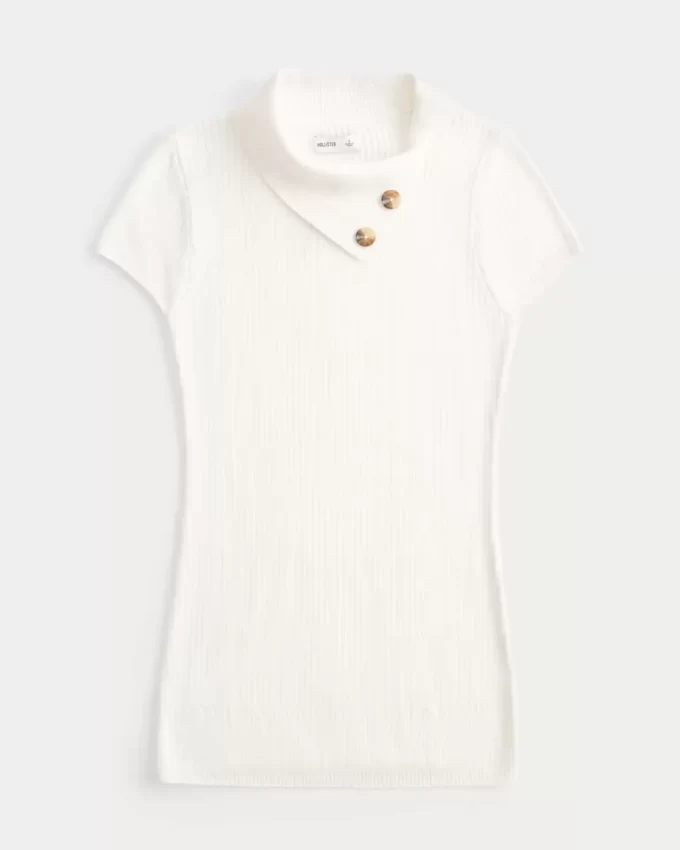 Short-Sleeve Tunic Sweater