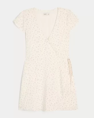 Short-Sleeve Wrap Dress