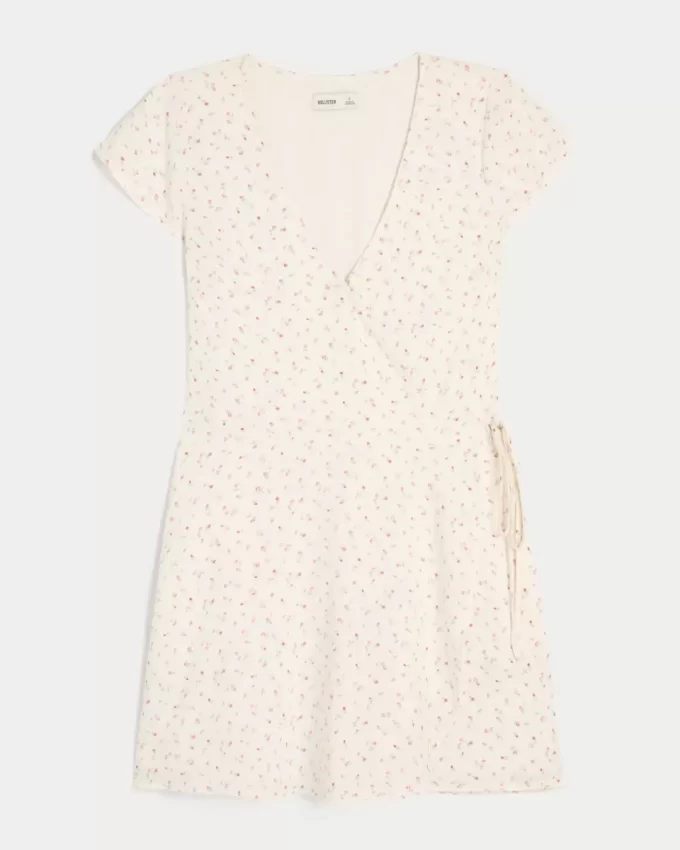 Short-Sleeve Wrap Dress
