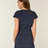 Short-Sleeve Wrap Dress