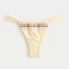 Side Strap Embroidered High-Leg Cheekiest Bikini Bottom