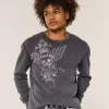 Skull Graphic Thermal Crew Shirt