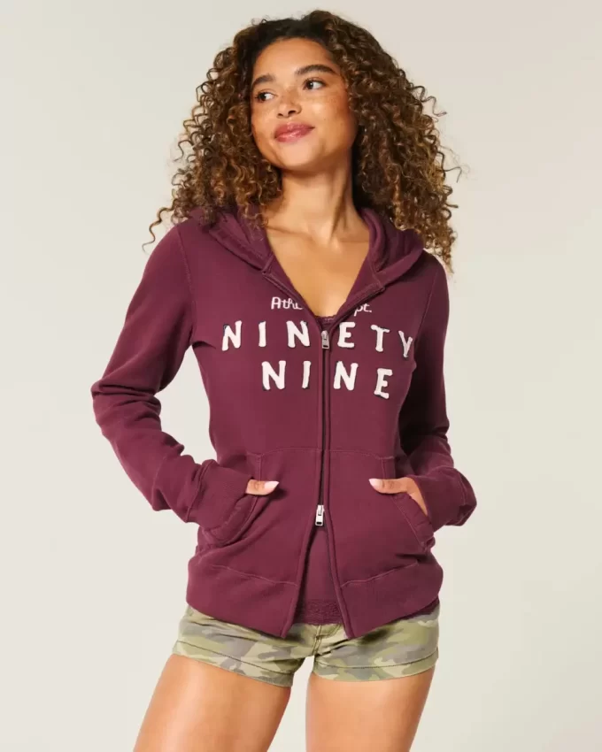 Slim 99 Graphic Zip-Up Hoodie