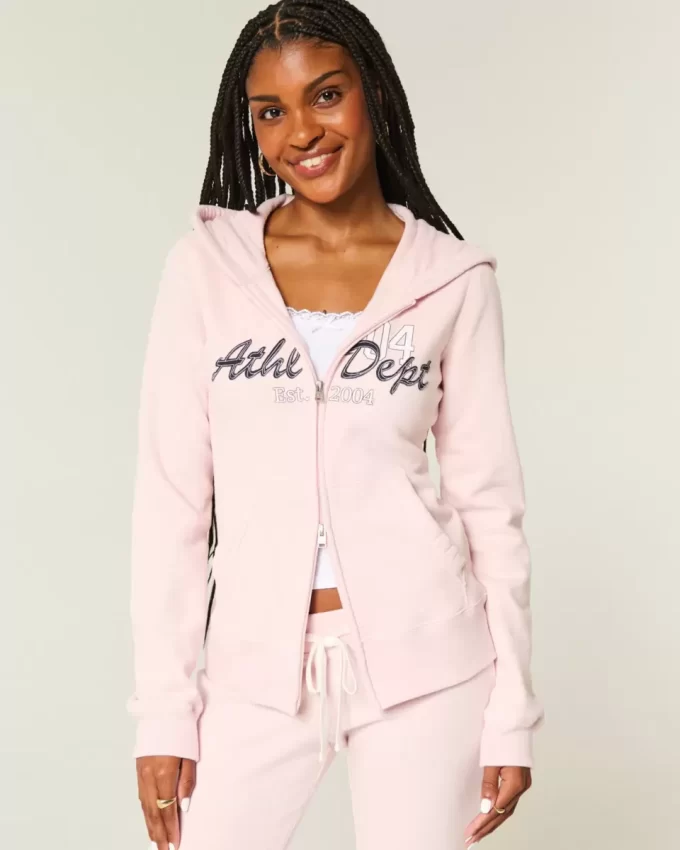Slim Athletic Dept Graphic Zip-Up Hoodie