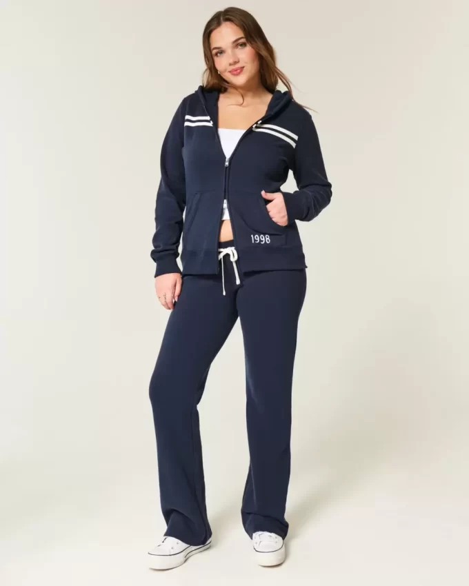 Slim Striped 1998 Graphic Zip-Up Hoodie