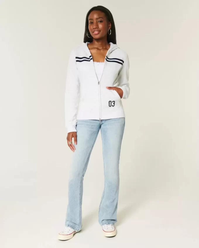 Slim Striped Zip-Up Hoodie