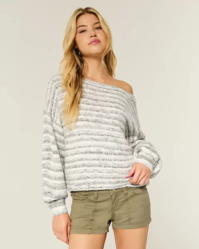 Slouchy Off-the-Shoulder Sweater