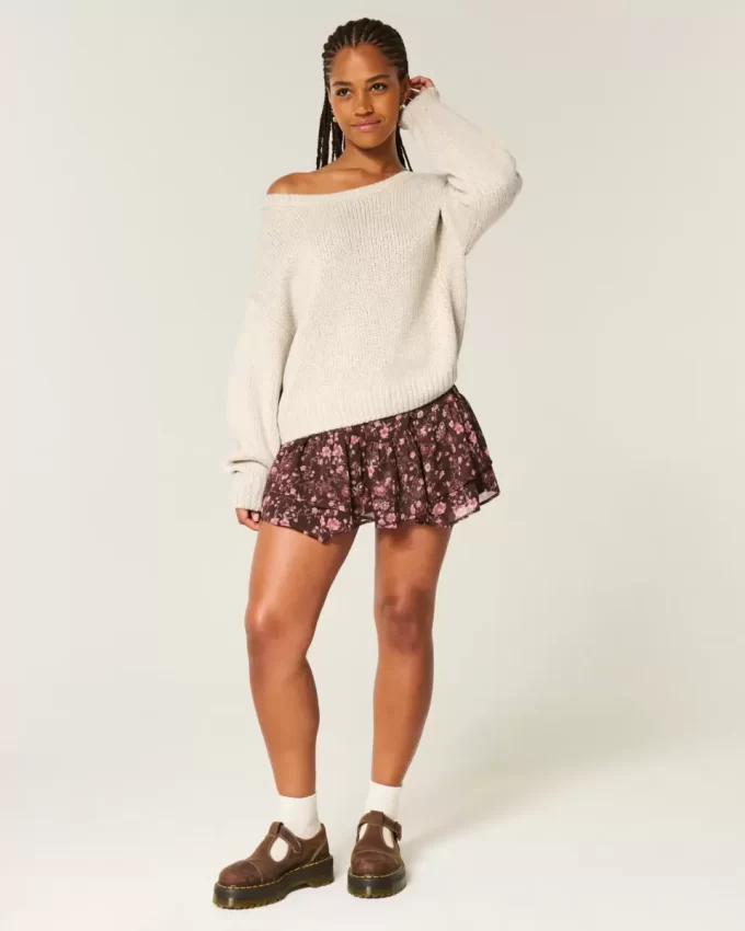 Slouchy Off-the-Shoulder Sweater