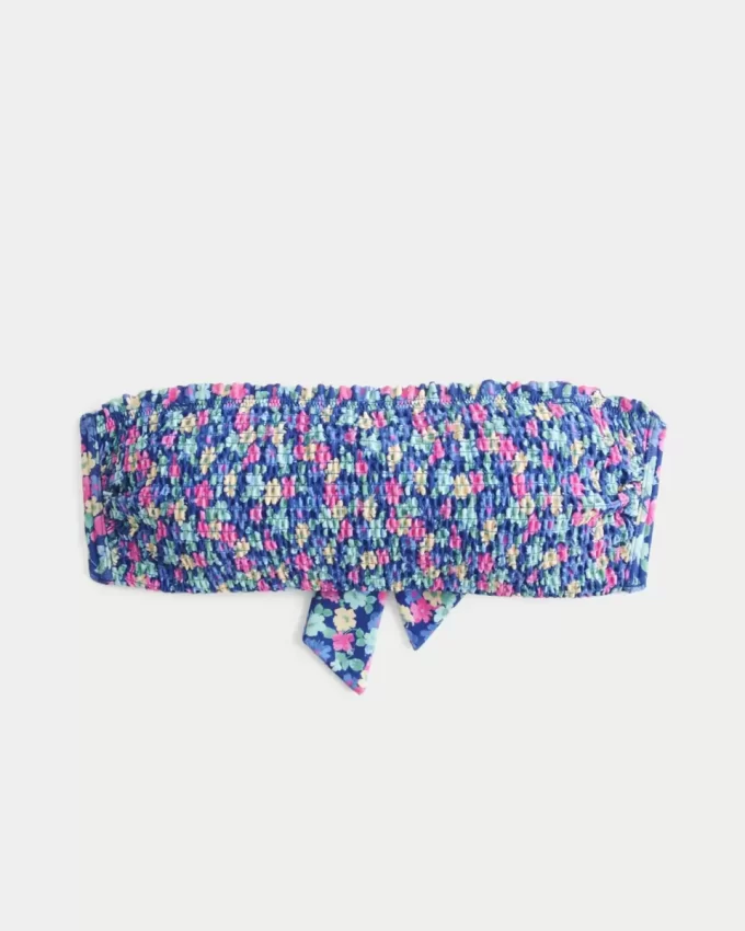 Smocked Bandeau Bikini Top