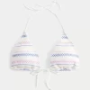 Smocked Halter Triangle Bikini Top