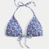 Smocked Halter Triangle Bikini Top