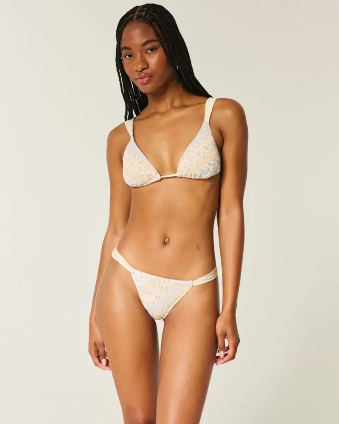 Smocked High-Leg Cheekiest Bikini Bottom