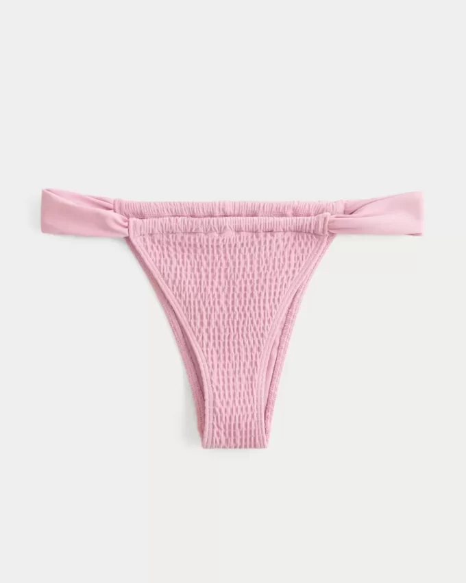 Smocked High-Leg Cheekiest Bikini Bottom