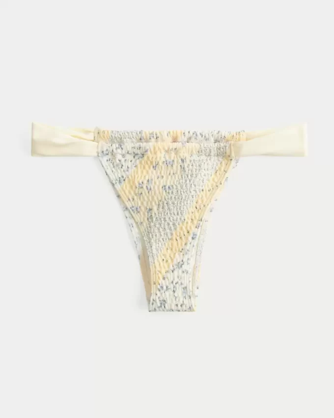 Smocked High-Leg Cheekiest Bikini Bottom