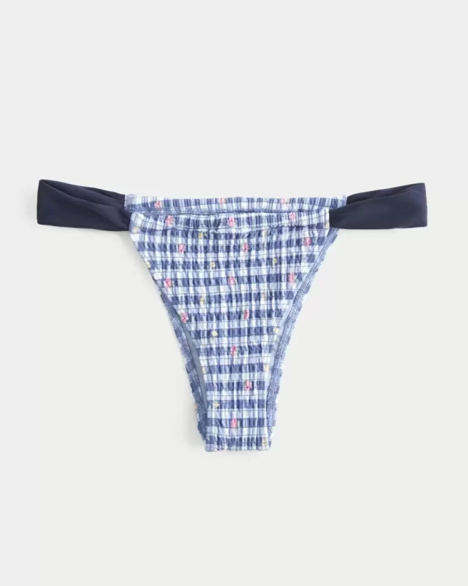 Smocked High-Leg Cheekiest Bikini Bottom