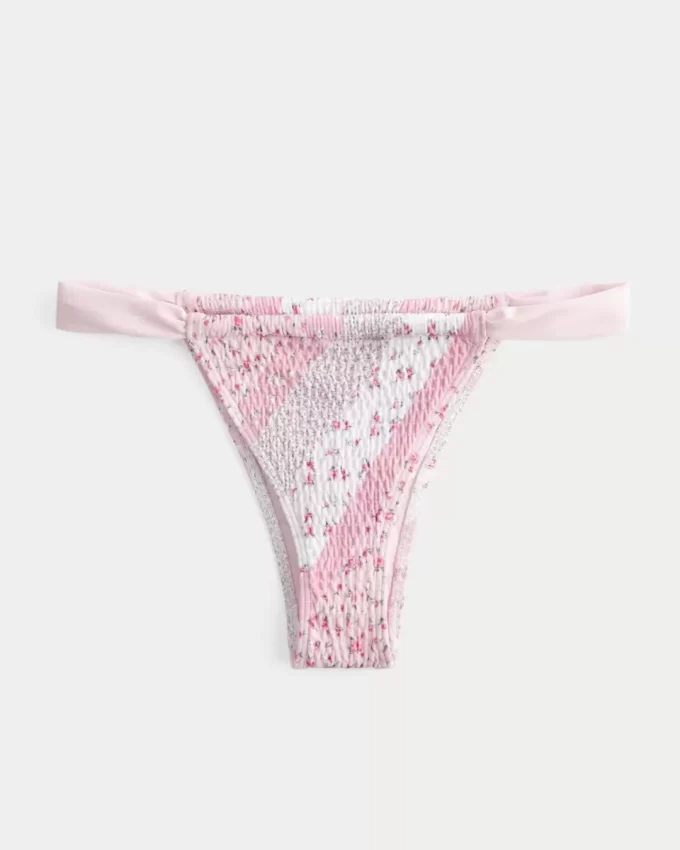 Smocked High-Leg Cheekiest Bikini Bottom