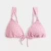 Smocked Over-the-Shoulder Triangle Bikini Top