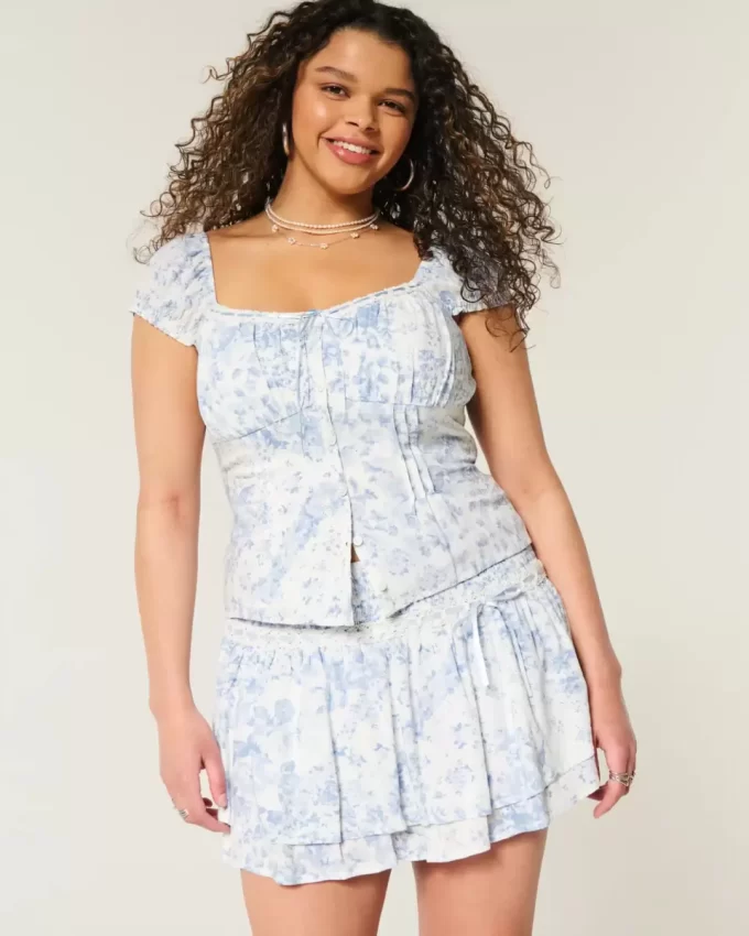 Smocked Tiered Mini Skort