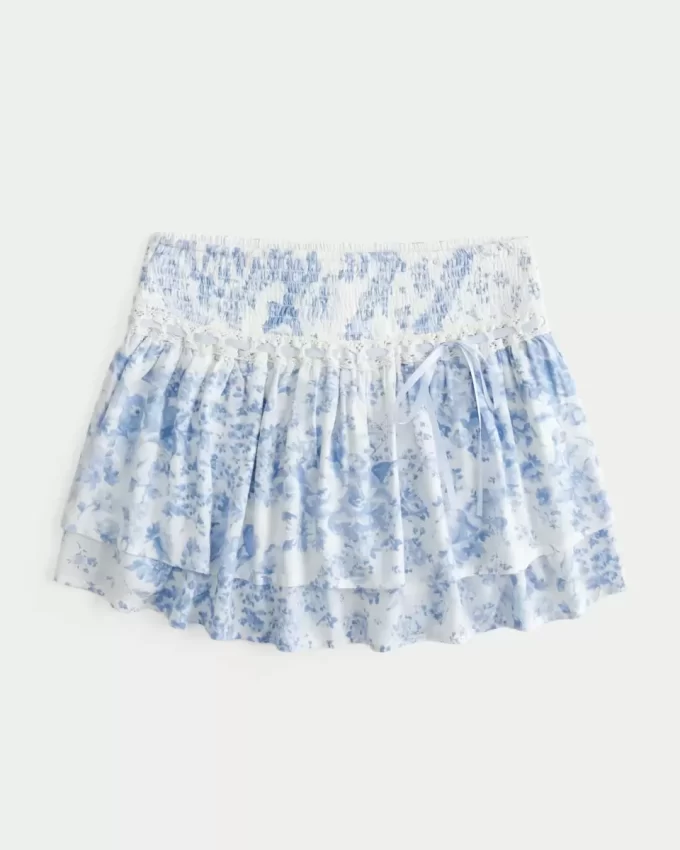 Smocked Tiered Mini Skort