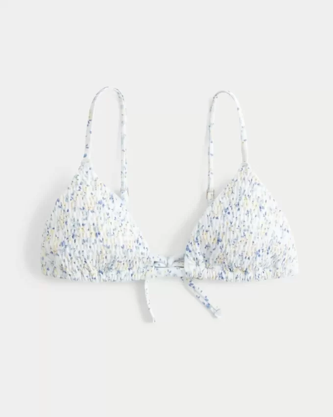 Smocked Triangle Bikini Top