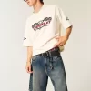 Snake Graphic Baggy Denim Shorts