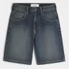 Snake Graphic Baggy Denim Shorts