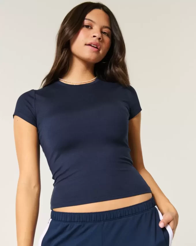 Soft Stretch Seamless Fabric Crew Baby Tee