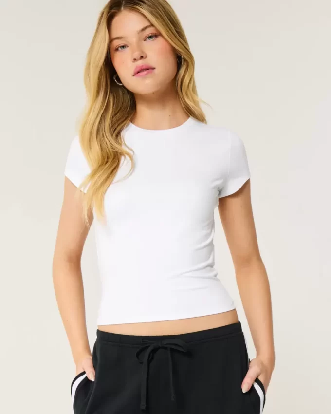 Soft Stretch Seamless Fabric Crew Baby Tee