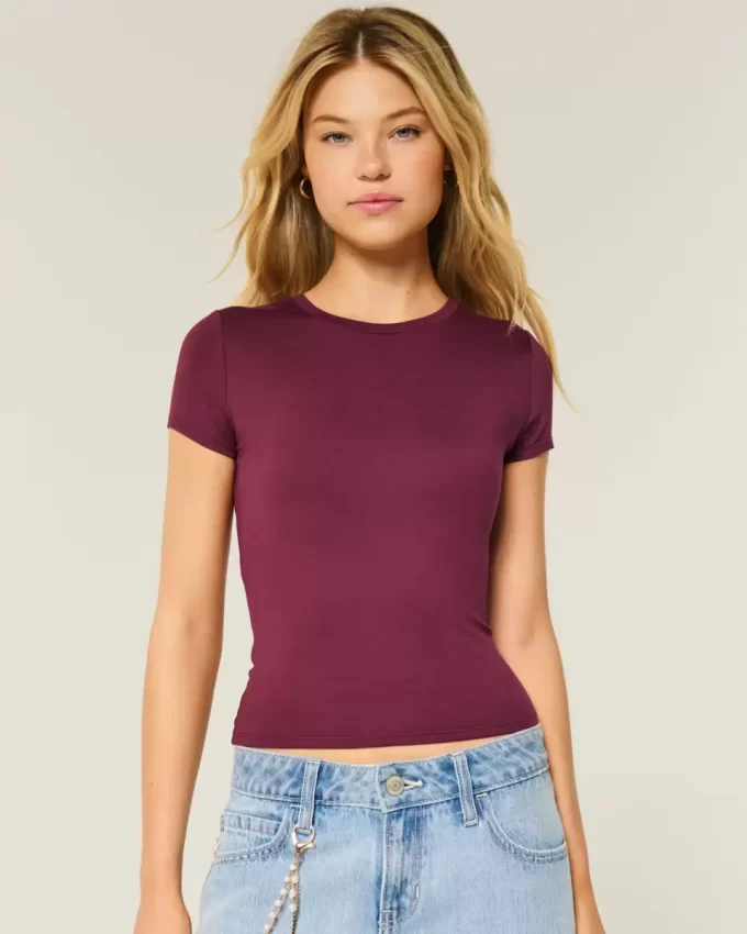 Soft Stretch Seamless Fabric Crew Baby Tee