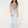 Soft Stretch Seamless Fabric Square-Neck Baby Tee