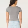 Soft Stretch Seamless Fabric Square-Neck Baby Tee