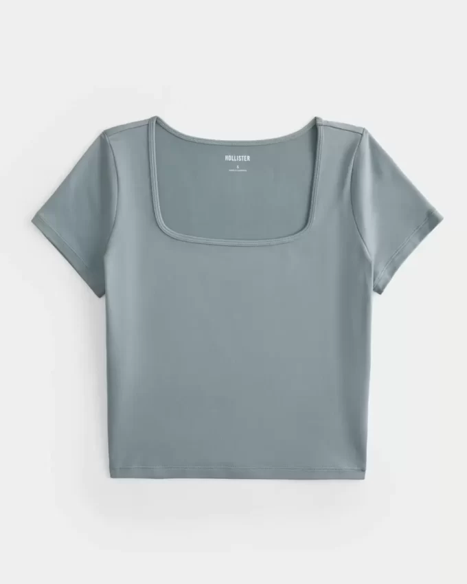Soft Stretch Seamless Fabric Square Neck Baby Tee