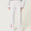 Sporty Graphic Wide-Leg Sweatpants