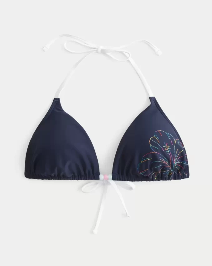 Spring Break Halter Triangle Bikini Top